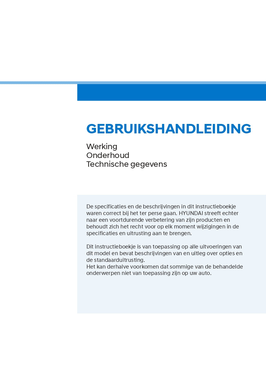 2021-2022 Hyundai Tucson Hybrid/Plug-in Hybrid Owner's Manual | Dutch