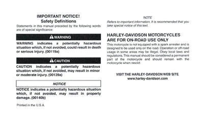 2016 Harley-Davidson Touring Manuel du propriétaire | Anglais