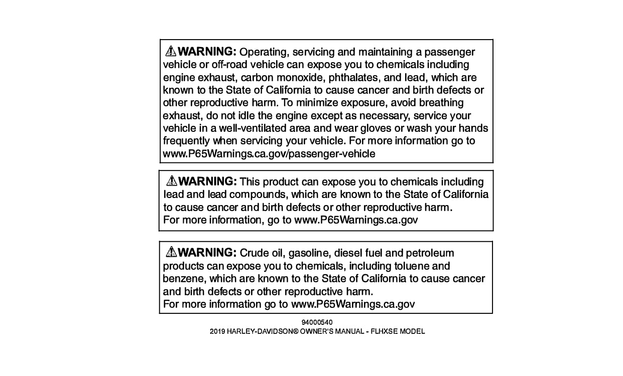 2019 Harley-Davidson FLHXSE Manuel du propriétaire | Anglais