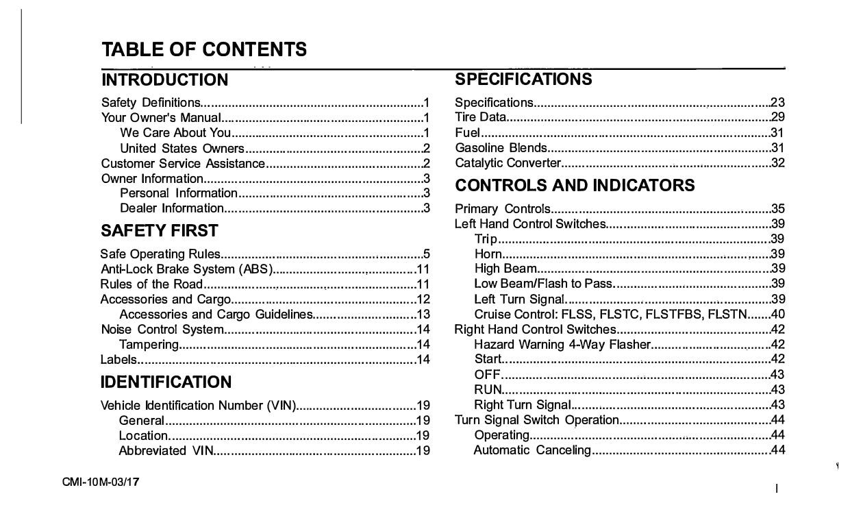 2017 Harley-Davidson Softail Manuel du propriétaire | Anglais