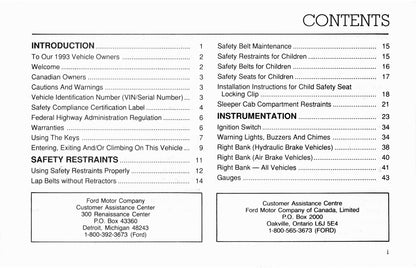 1993 Ford L-Series Gebruikershandleiding | Engels