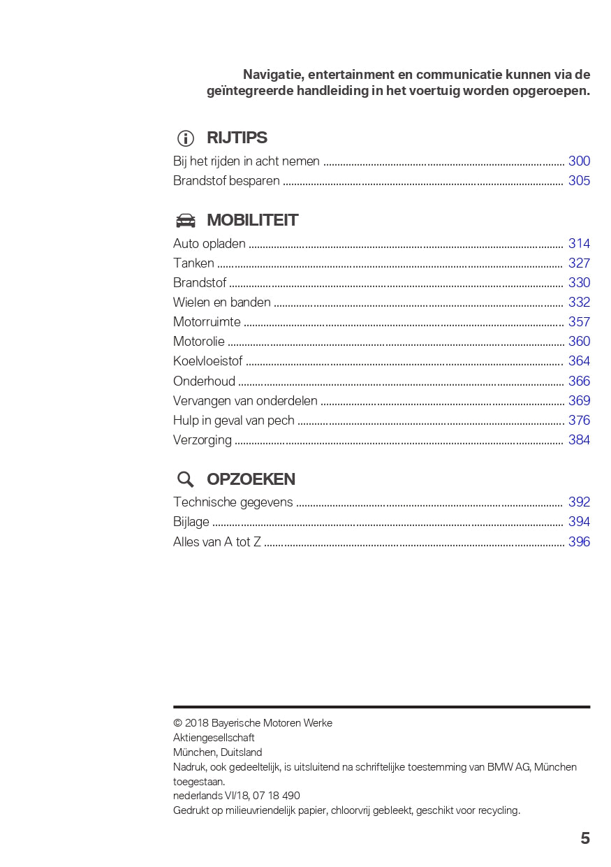 2019 BMW 5 Series/5 Series PHEV Owner's Manual | Dutch