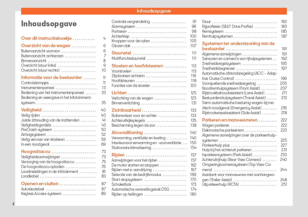 2023 Seat Tarraco Owner's Manual | Dutch