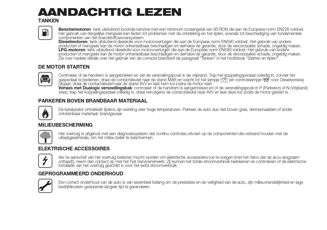 2016 Fiat Panda Owner's Manual | Dutch