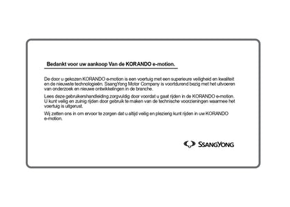 2023-2024 SsangYong Korando e-Motion Manuel du propriétaire | Néerlandais
