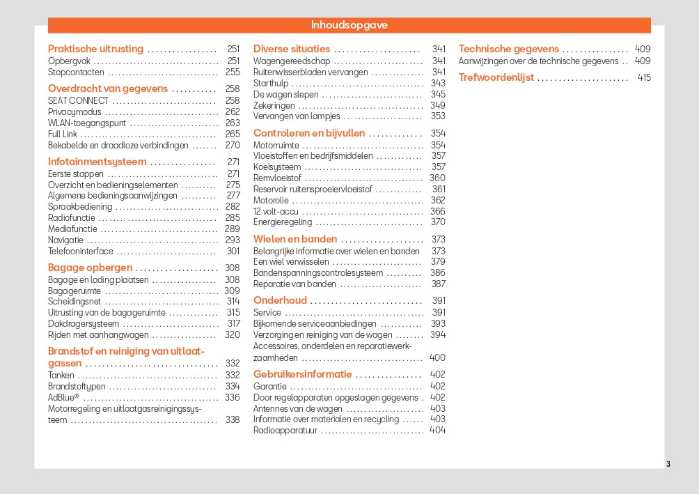 2023 Seat Tarraco Owner's Manual | Dutch