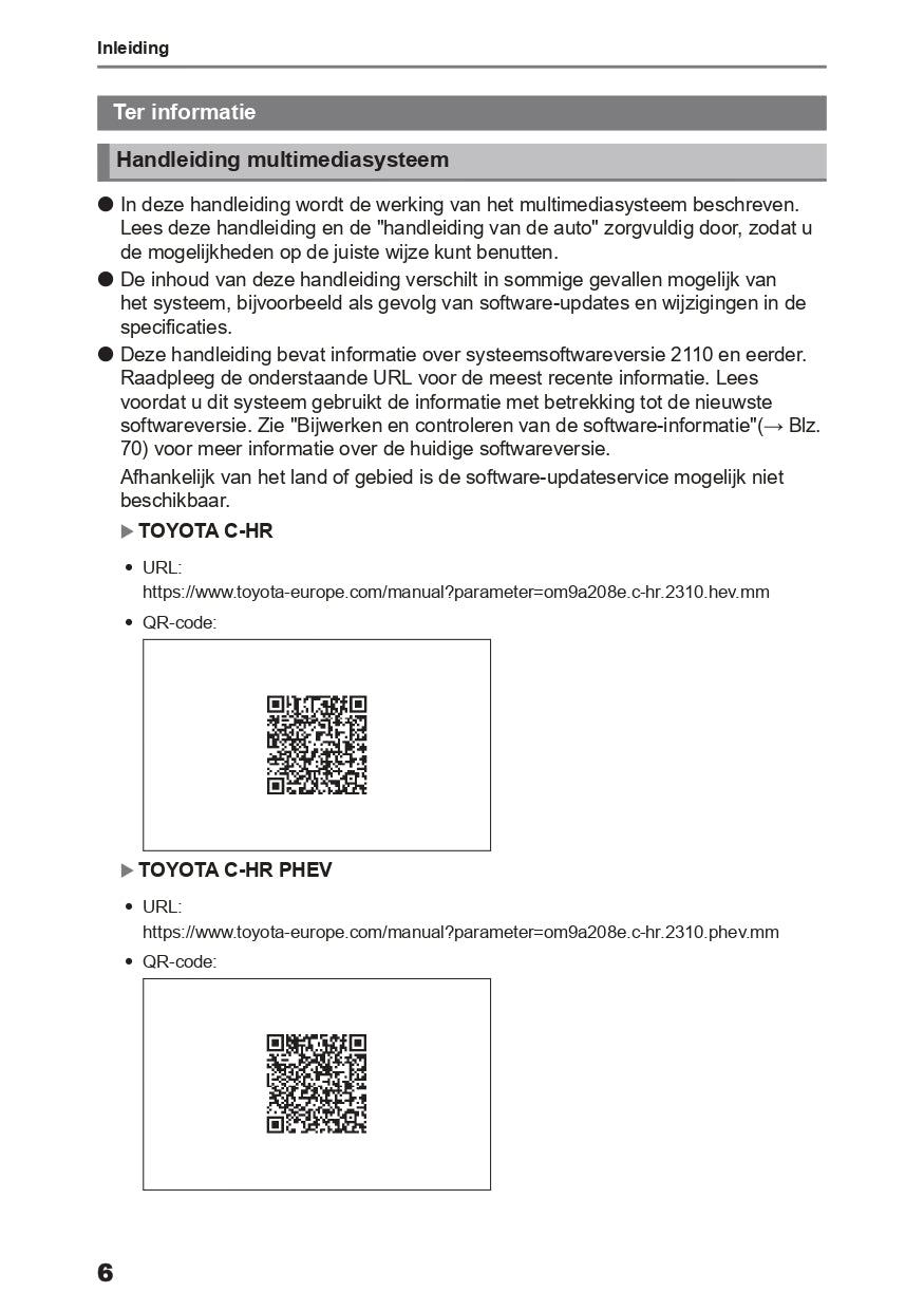 2023-2024 Toyota C-HR Hybrid Infotainment Manual | Dutch