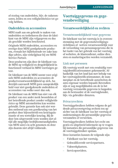2020 Mini Cooper SE Owner's Manual | Dutch