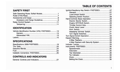 2009 Harley-Davidson FXSTSSE3 Gebruikershandleiding | Engels