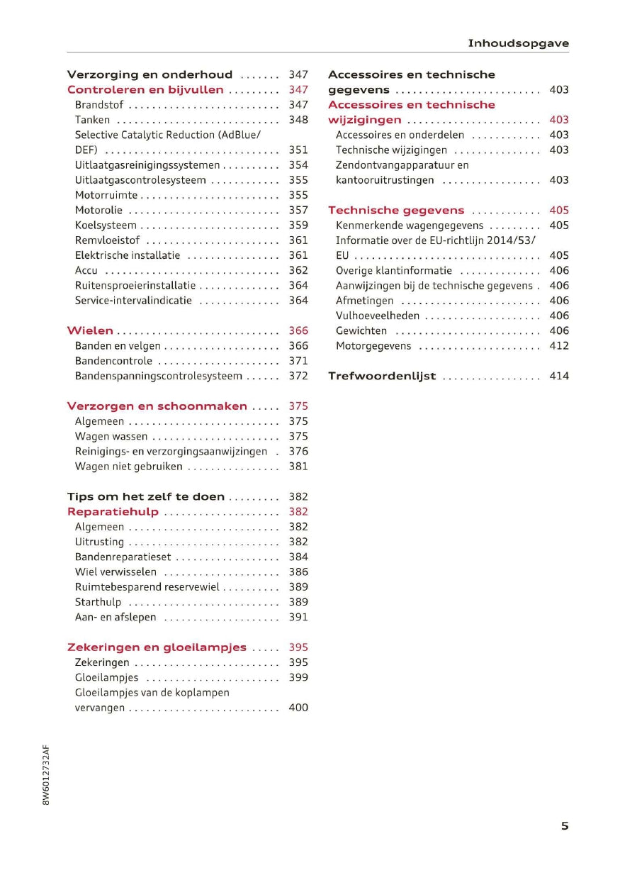 2018 Audi A5/A5 Cabriolet Owner's Manual | Dutch