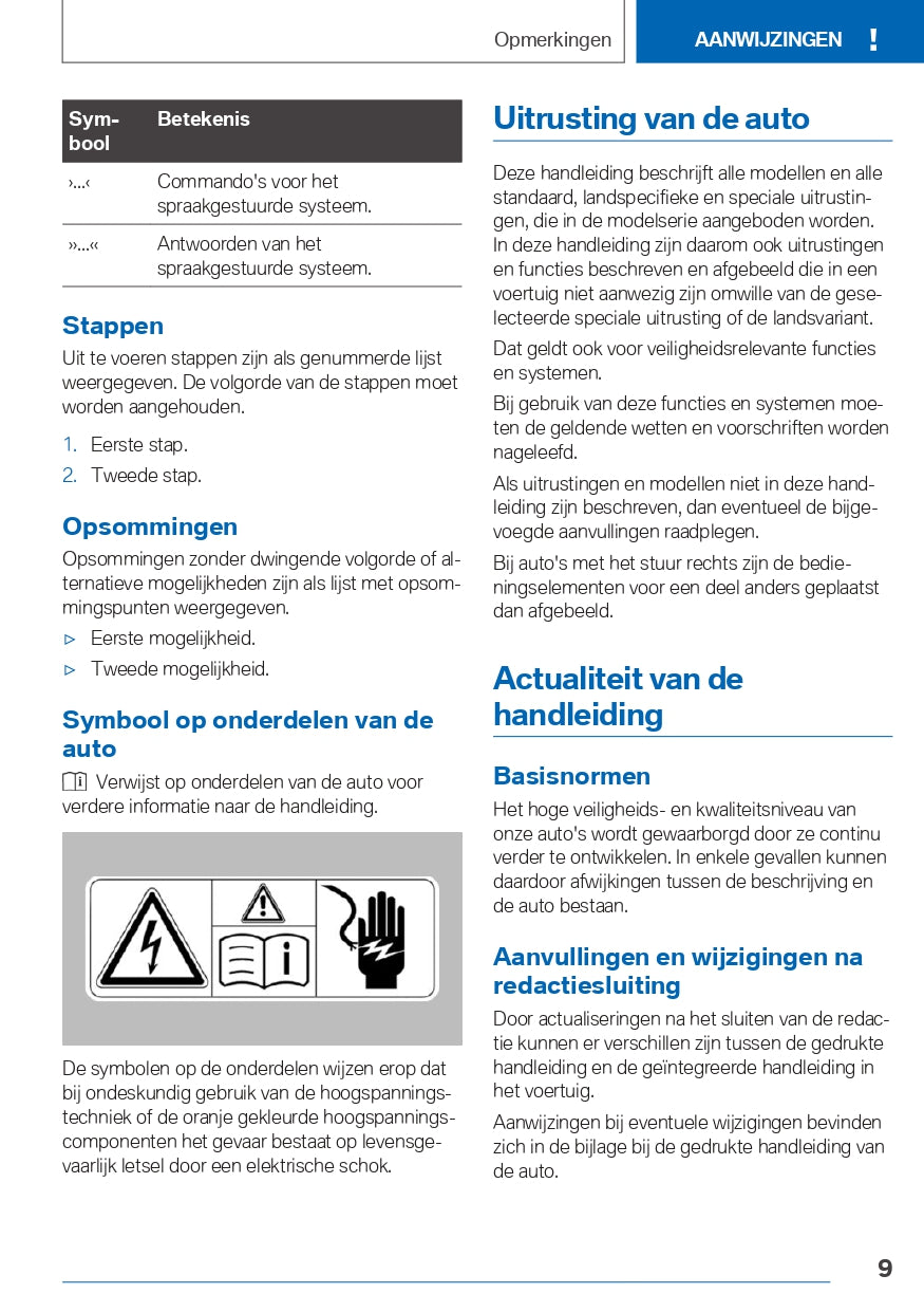 2019 BMW 5 Series PHEV Owner's Manual | Dutch