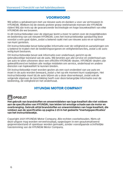 2021-2022 Hyundai Tucson Hybrid/Tucson Plug-in Hybrid Owner's Manual | Dutch