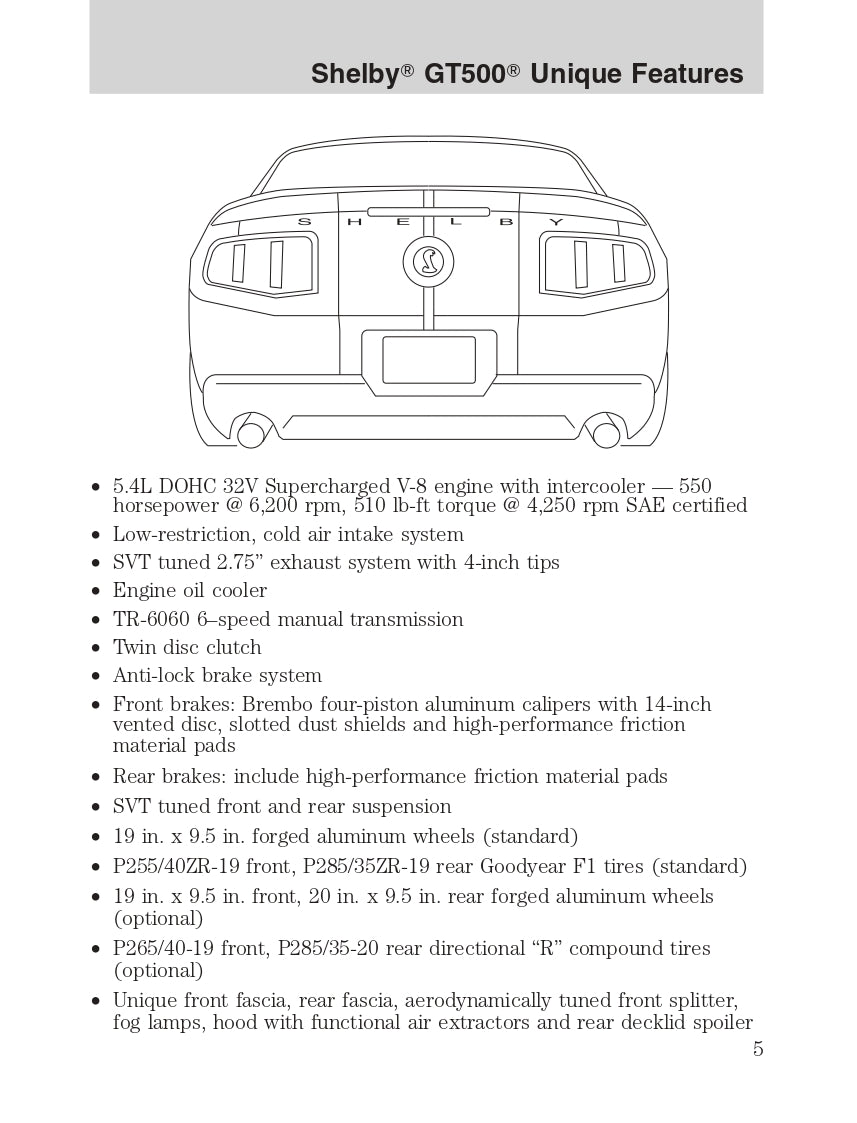 2011 Ford Shelby GT500 Owner's Manual | English