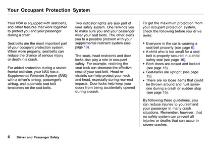 1995 Acura NSX Owner's Manual | English