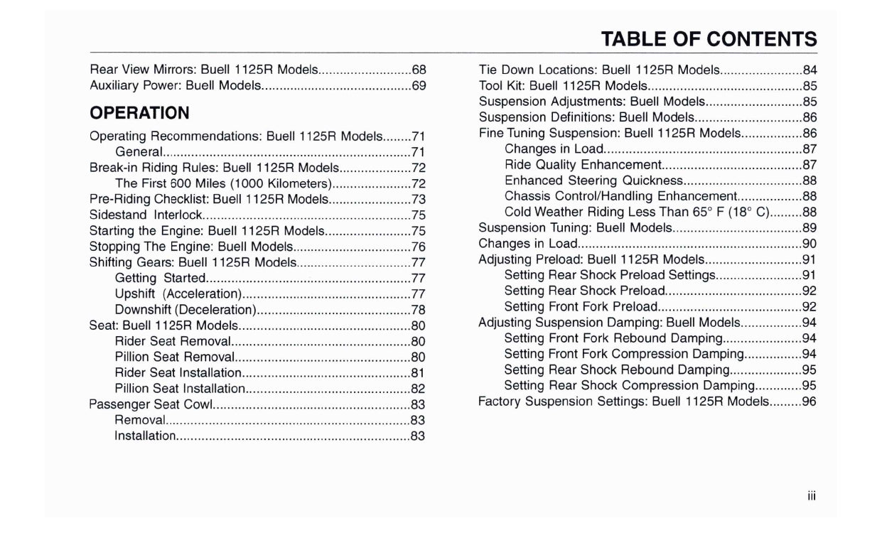 2008 Buell 1125R Owner's Manual | English