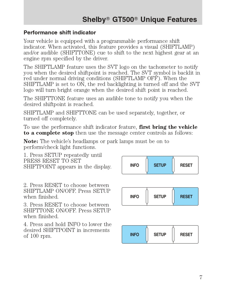 2011 Ford Shelby GT500 Owner's Manual | English