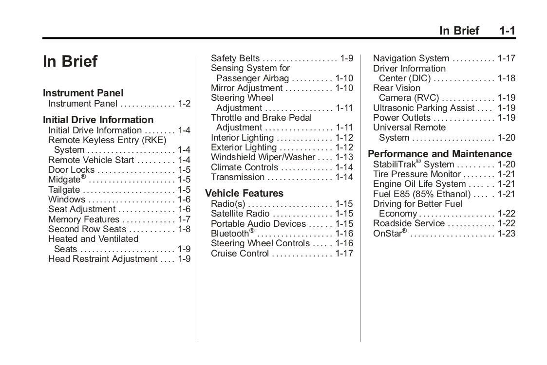 2011 Cadillac Escalade EXT Owner's Manual | English