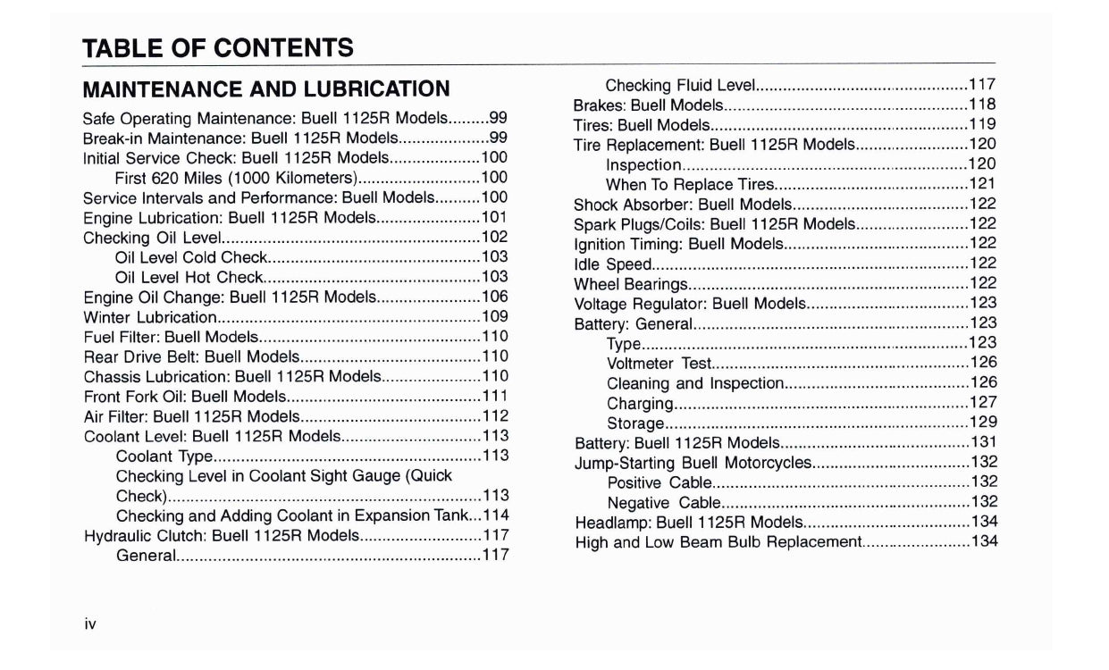 2008 Buell 1125R Owner's Manual | English