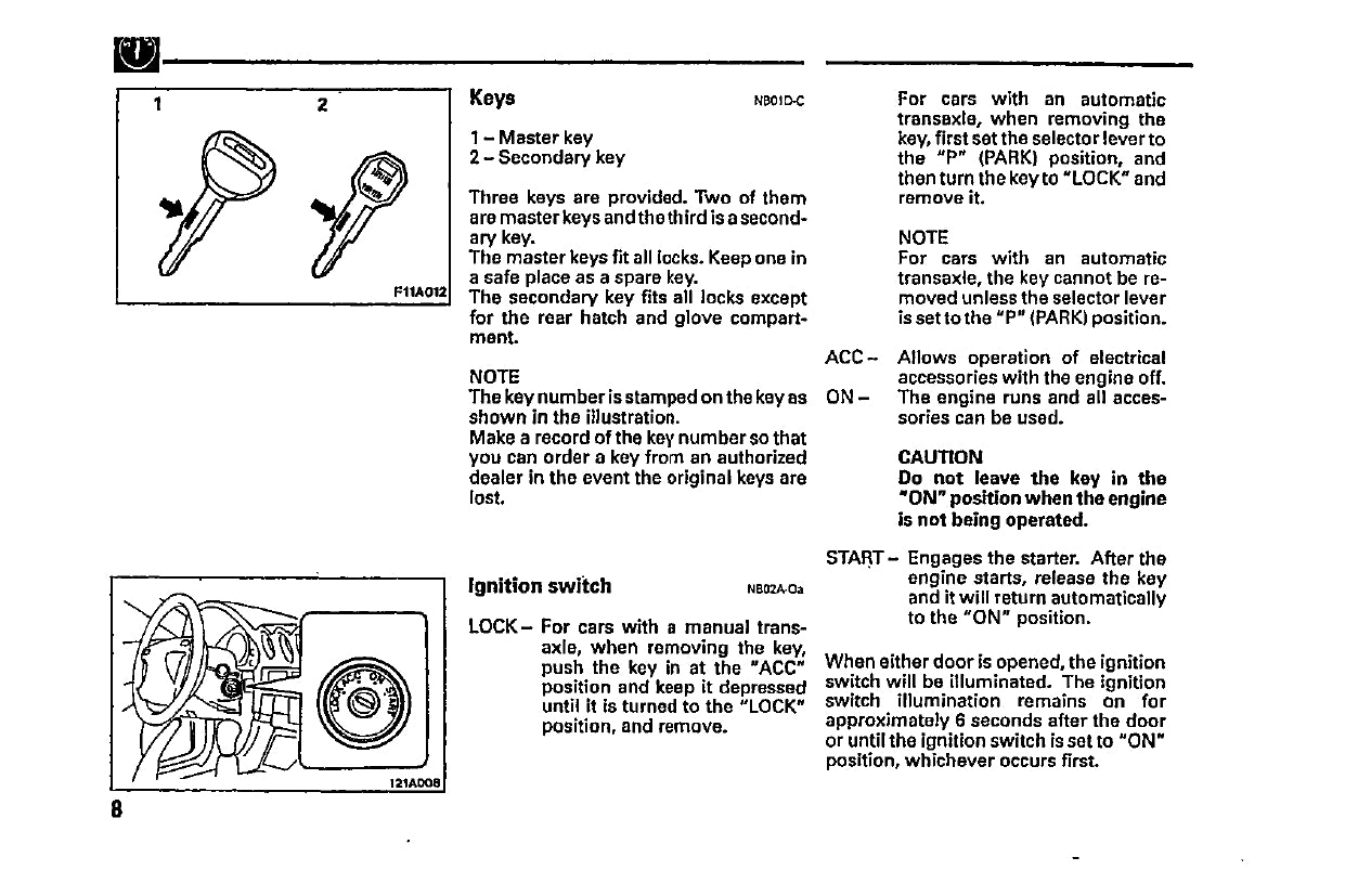 1995 Mitsubishi 3000GT Owner's Manual | English