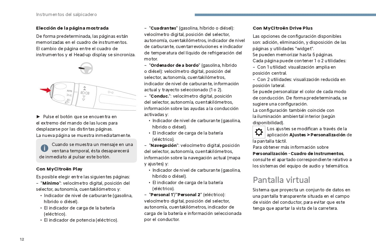 2024 Citroën C4/C4 X/ë-C4/ë-C4 X Owner's Manual | Spanish