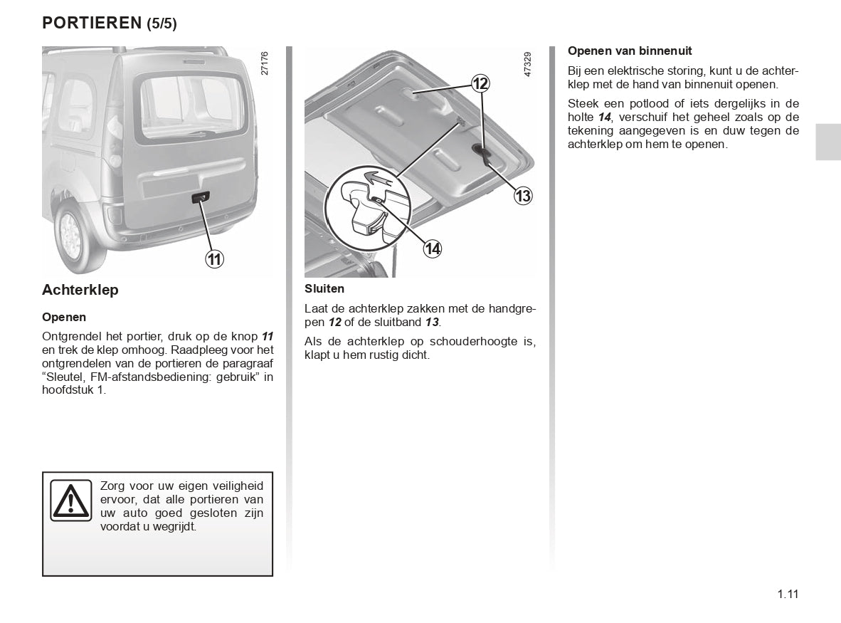 2018-2020 Renault Kangoo Owner's Manual | Dutch