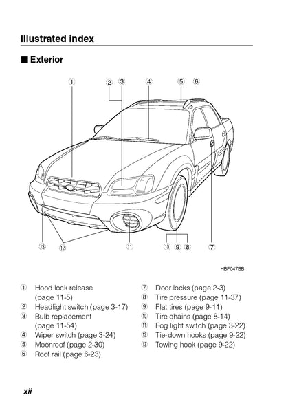 2003 Subaru Baja Owner's Manual | English