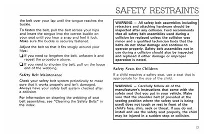 1992 Ford L-Series Owner's Manual | English