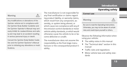 2009 Dodge Sprinter Owner's Manual | English