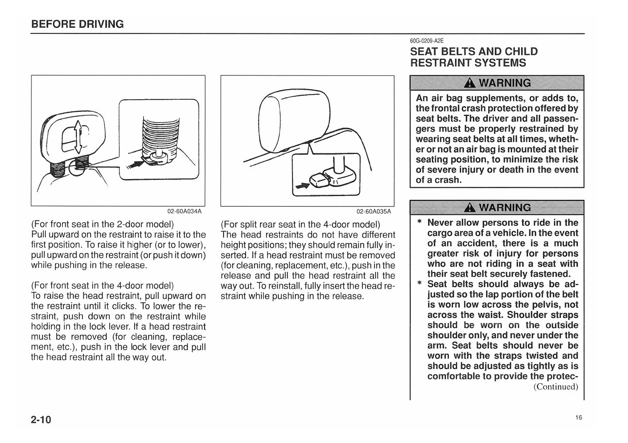 1996 Suzuki Sidekick/X-90 Owner's Manual | English