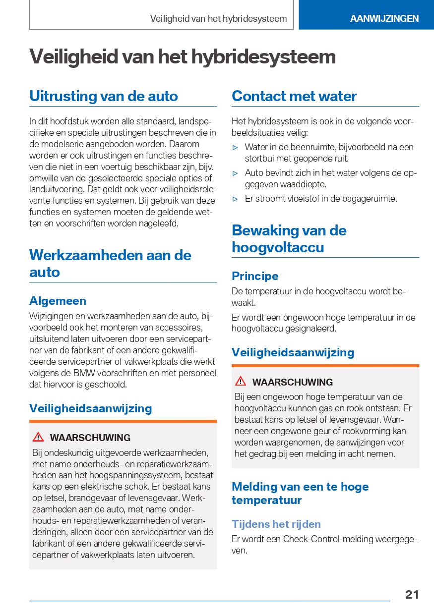 2022 BMW 3 Series Touring Plug In Hybrid Owner's Manual | Dutch