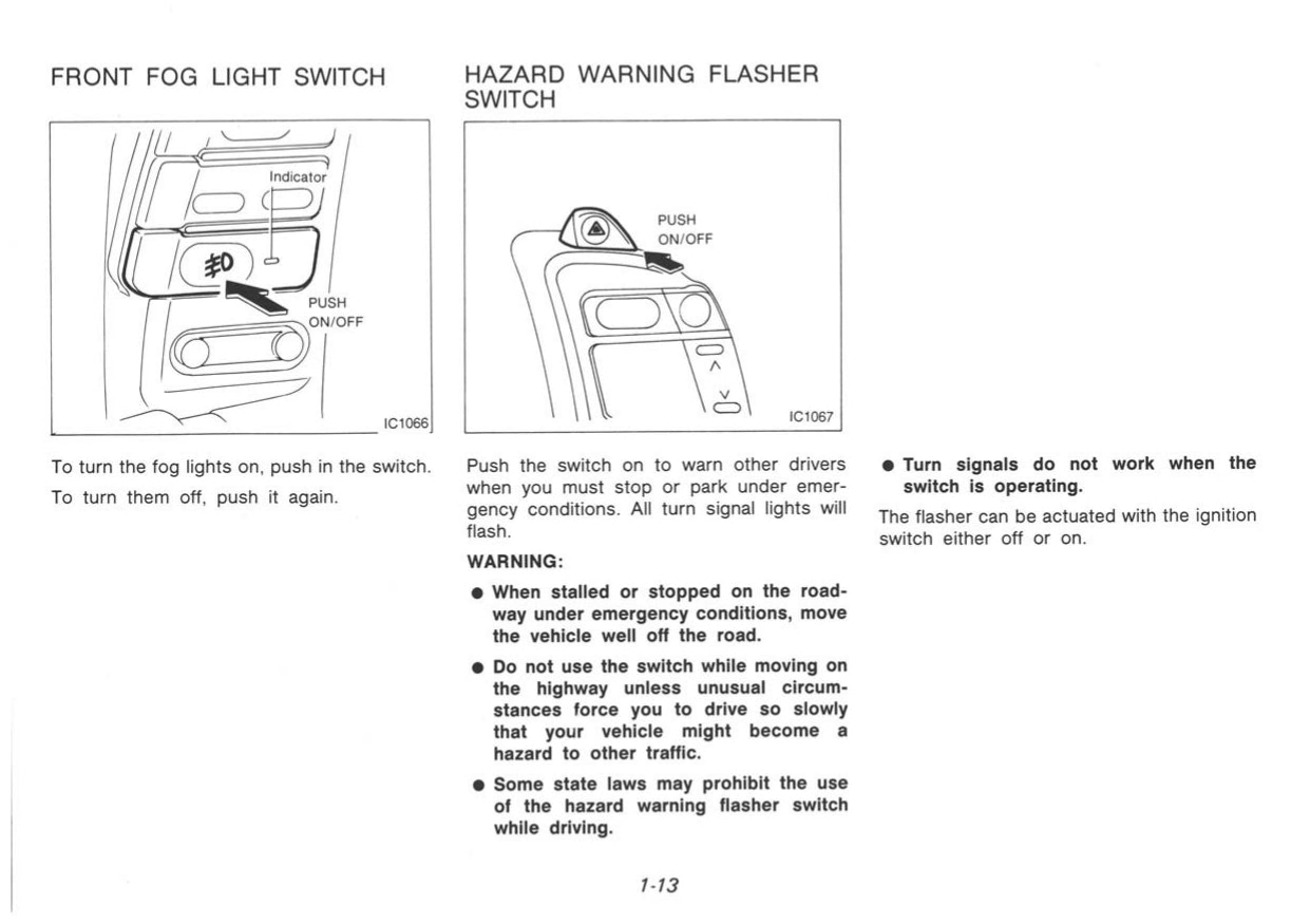 1991 Nissan 300ZX Owner's Manual | English