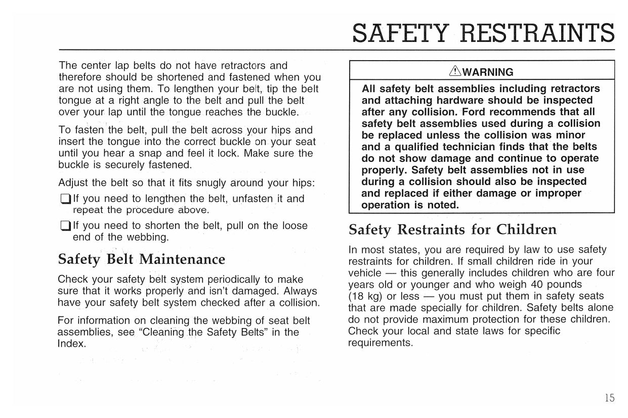 1998 Ford F&B Diesel Owner's Manual | English