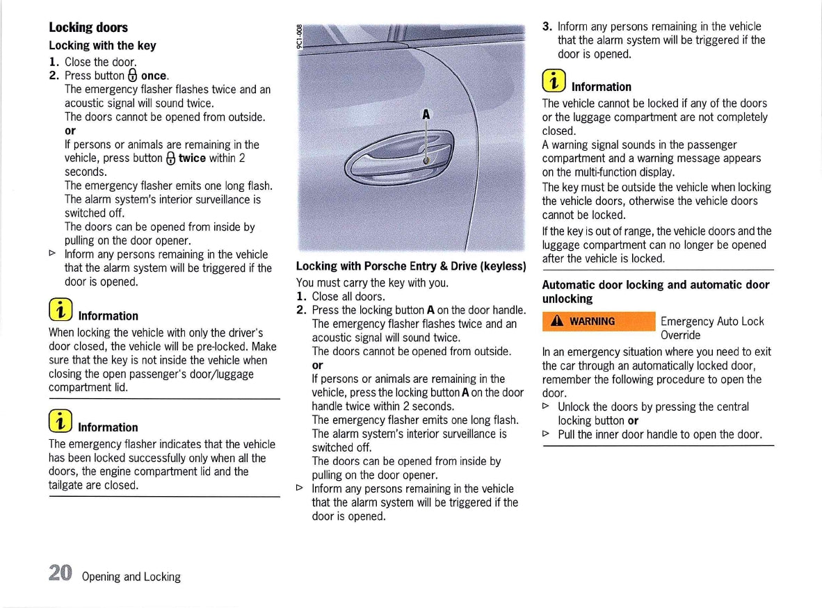 2013 Porsche 911 Carrera Owner's Manual | English