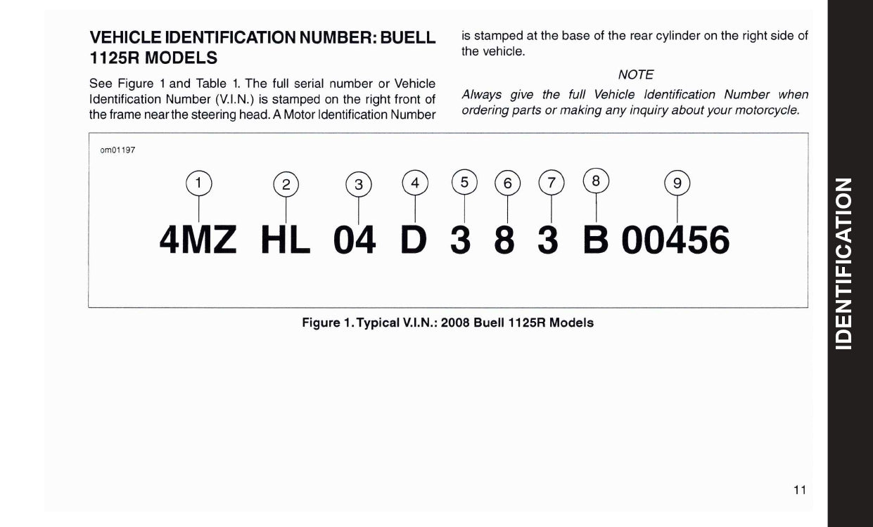 2008 Buell 1125R Owner's Manual | English