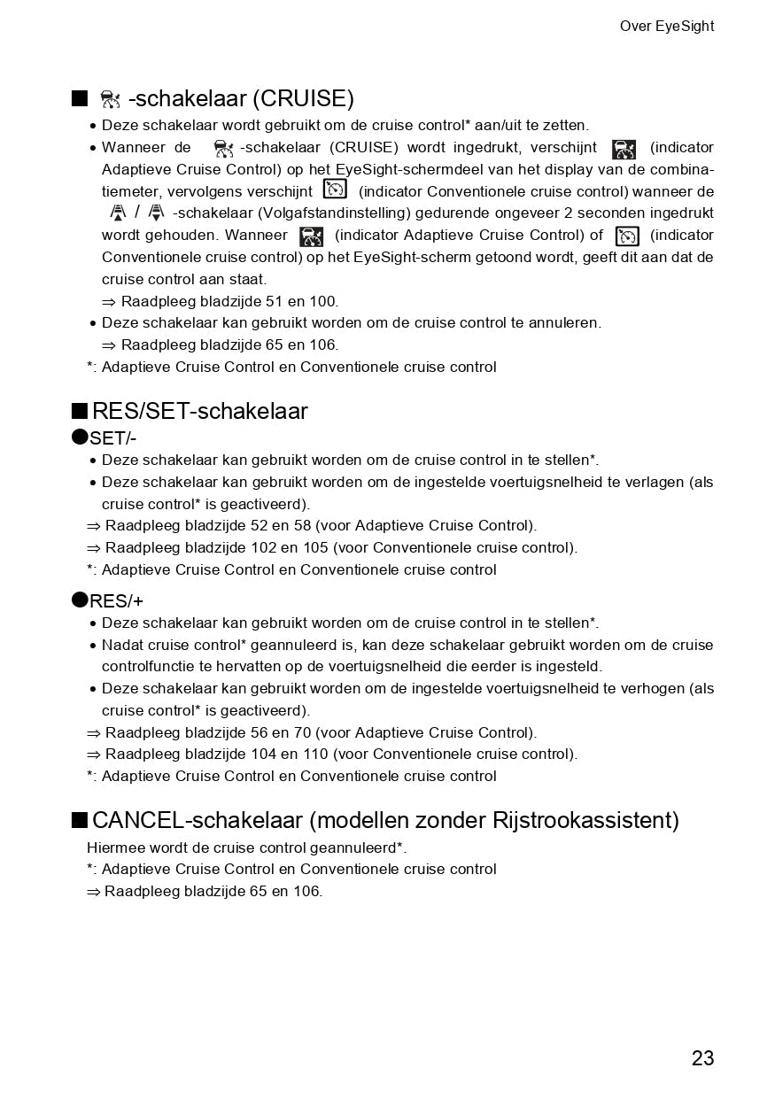 2019 Subaru Outback/Legacy Eyesight Manual | Dutch