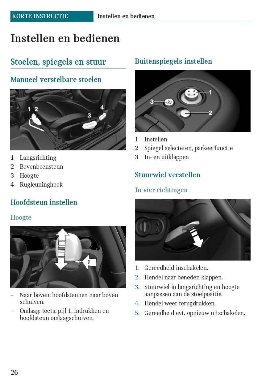 2020 Mini Cooper SE Owner's Manual | Dutch