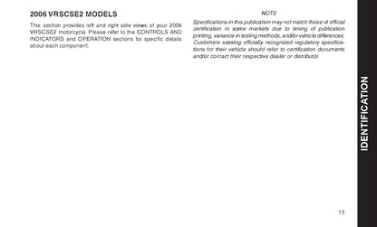 2006 Harley-Davidson VRSCSE2 Gebruikershandleiding | Engels