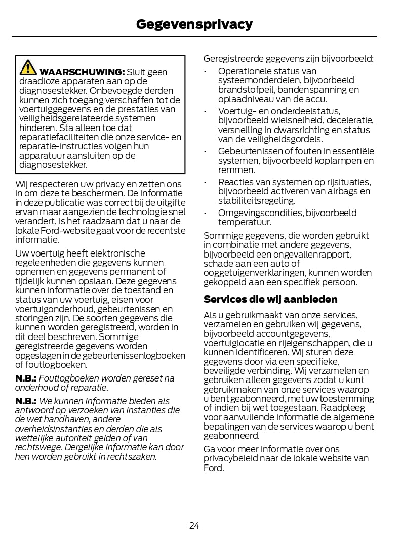 2022-2024 Ford Kuga Owner's Manual | Dutch