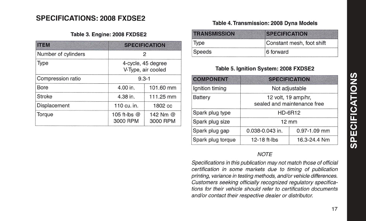 2008 Harley-Davidson FXDSE2 Owner's Manual | English