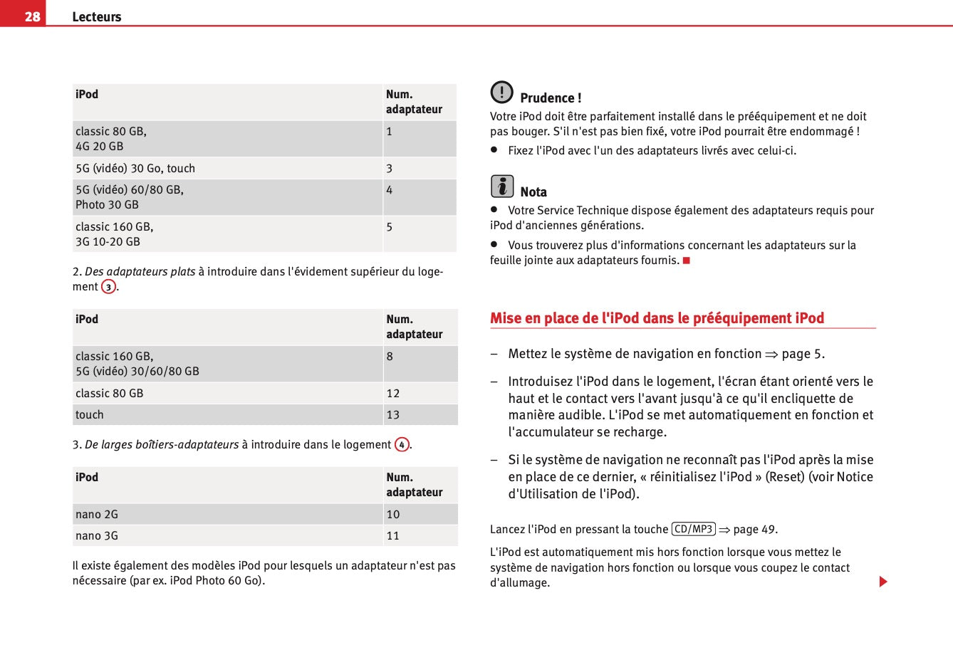 Seat Media System 1.0 Guide d'instructions