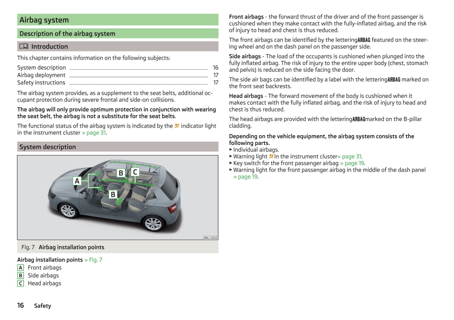 2016-2017 Skoda Fabia Owner's Manual | English