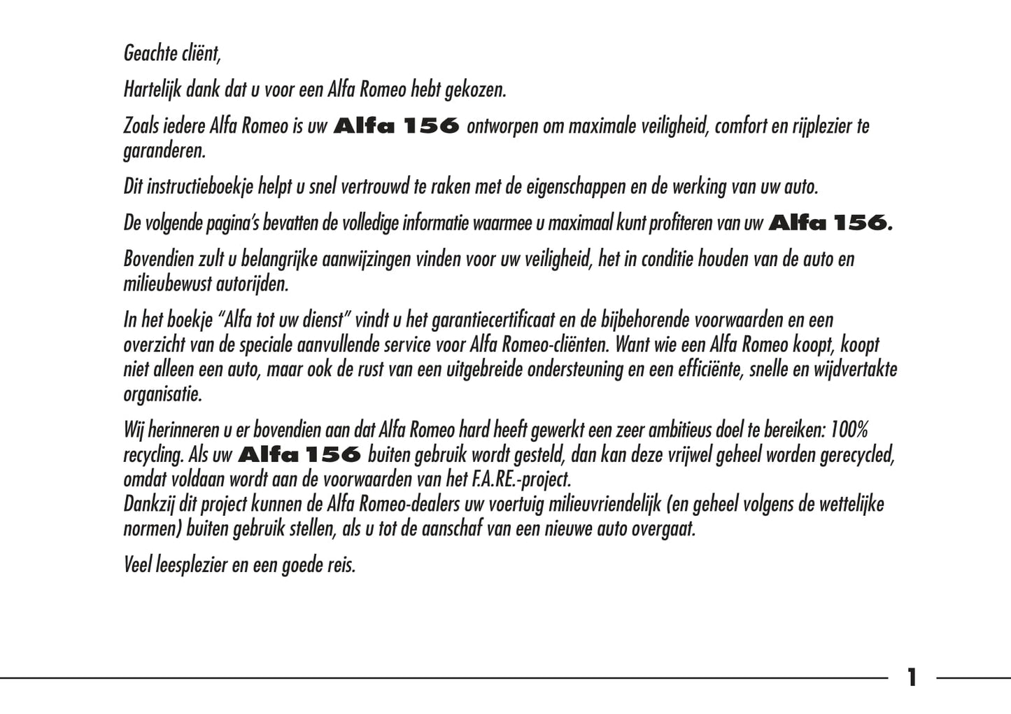 1997-2003 Alfa Romeo 156 Gebruikershandleiding | Nederlands
