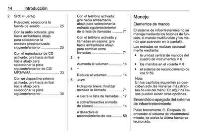 Opel Meriva Manual de infoentretenimiento 2014 - 2017