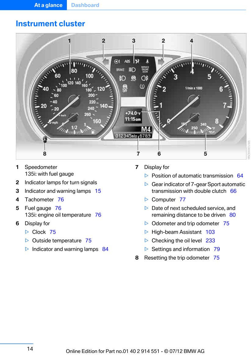 2012-2013 BMW 1 Series Gebruikershandleiding | Engels