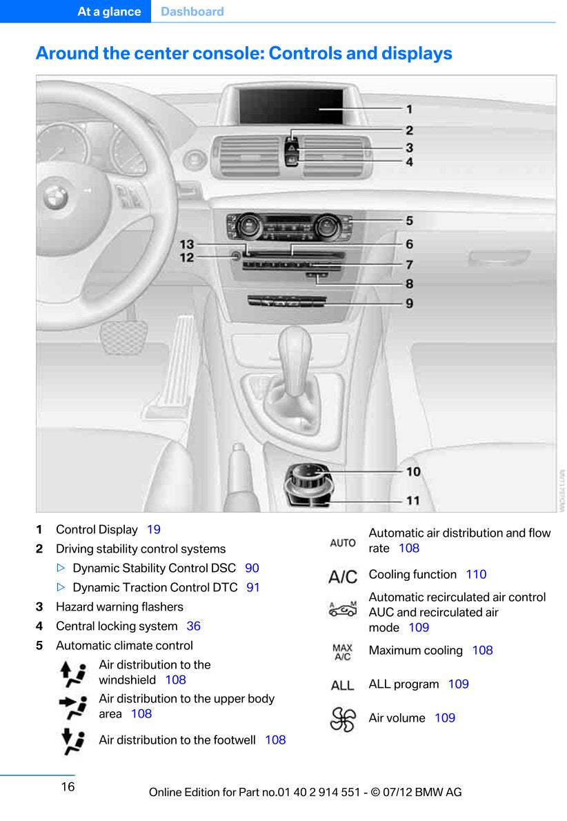 2012-2013 BMW 1 Series Owner's Manual | English