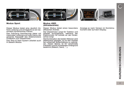2012-2013 Peugeot 3008 HYbrid4 Manuel du propriétaire | Allemand