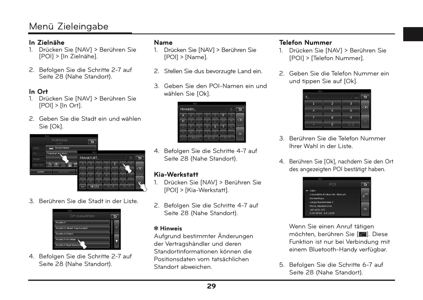 Kia Ceed Navigationssystem Bedienungsanleitung 2012 - 2015