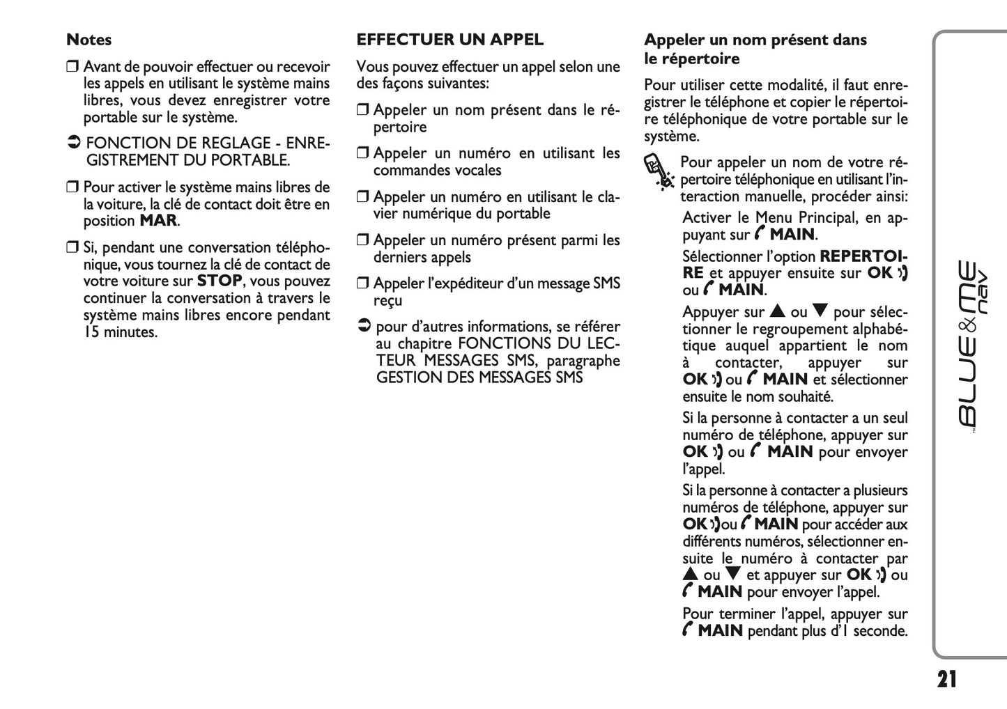 Fiat Ducato Blue & Me Nav Guide d'instructions 2012 - 2014