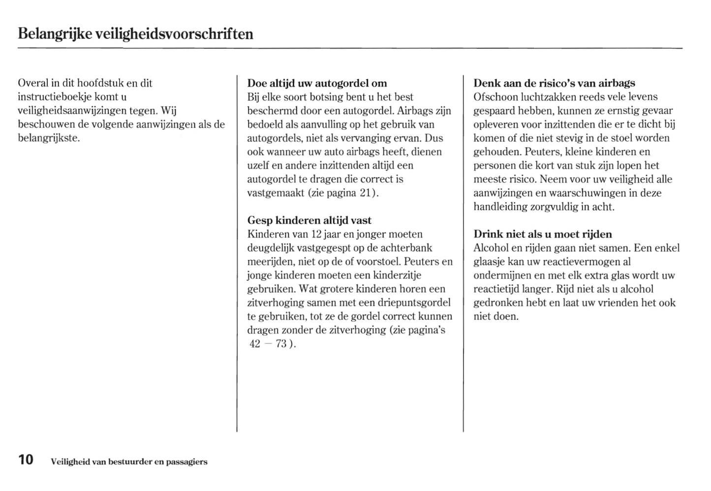 2010-2011 Honda CR-V Owner's Manual | Dutch