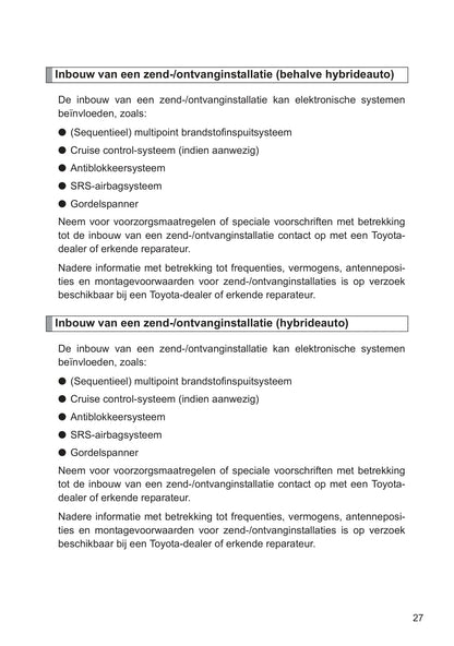 2013-2014 Toyota Yaris/Yaris Hybrid Gebruikershandleiding | Nederlands